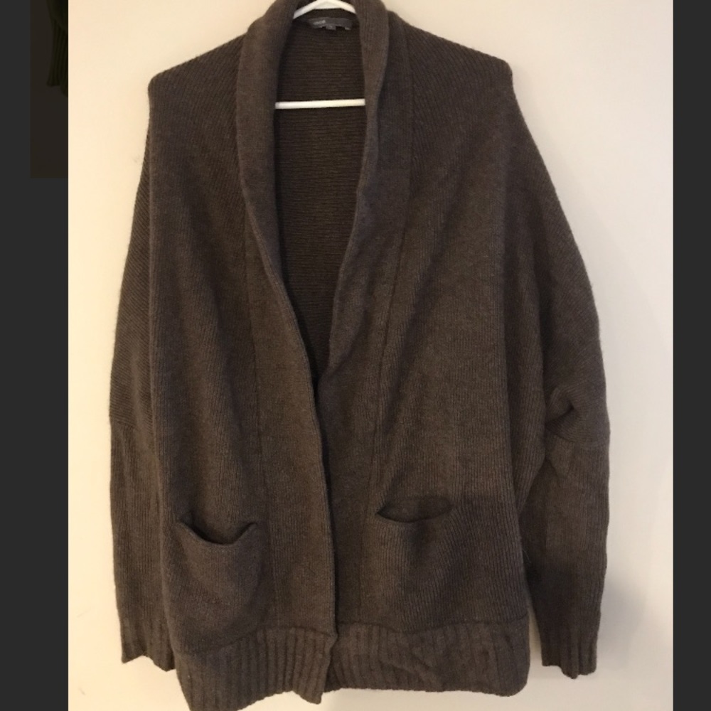 Vince 50% Wool! Cowl neck Cardi with Pockets